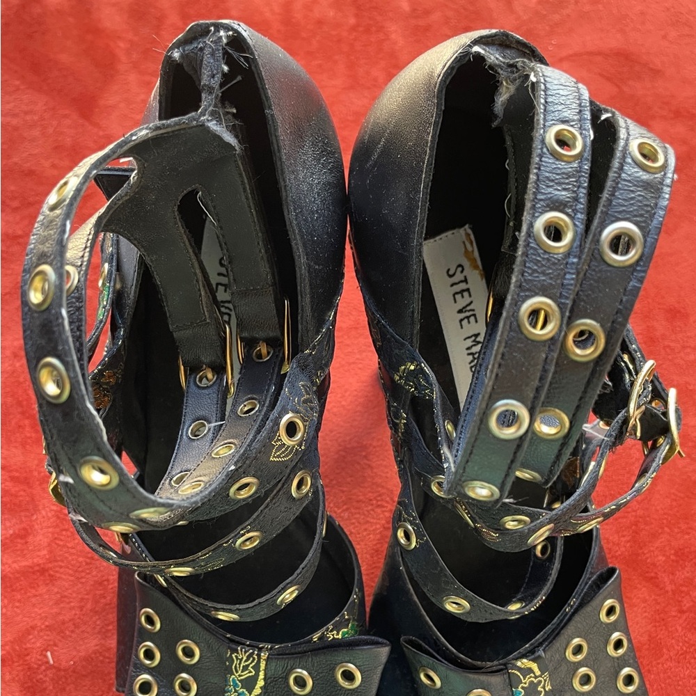 VINTAGE Y2K Steve MADDEN Madame CHINOISERIE Platform Sandals Size 7 - Picture 7 of 14